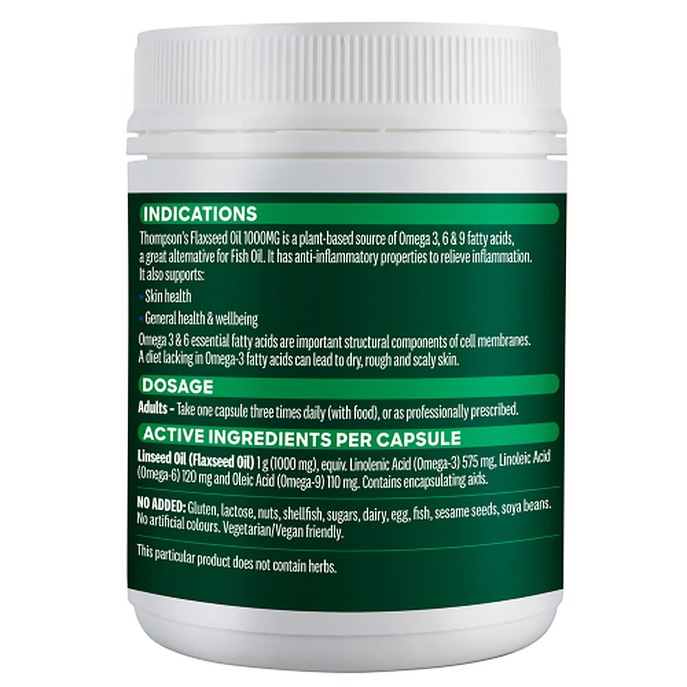 Thompson's Flaxseed Oil 1000mg 200 Capsules