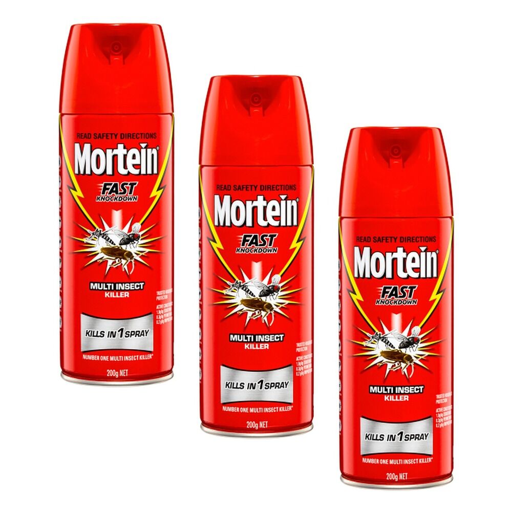 Mortein Fast Knockdown Aerosol Multi Insect Killer 200g Pack of 3