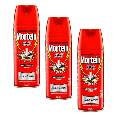 Mortein Fast Knockdown Aerosol Multi Insect Killer 200g Pack of 3