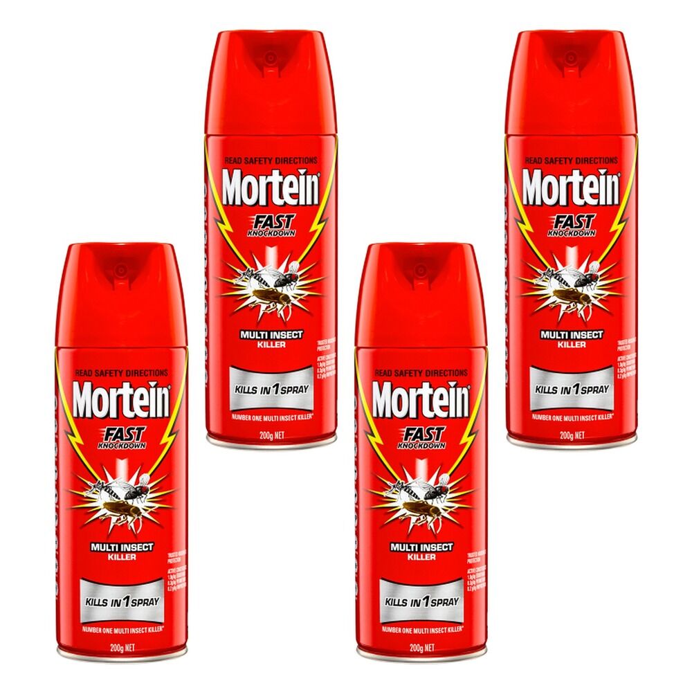 Mortein Fast Knockdown Aerosol Multi Insect Killer 200g Pack of 4