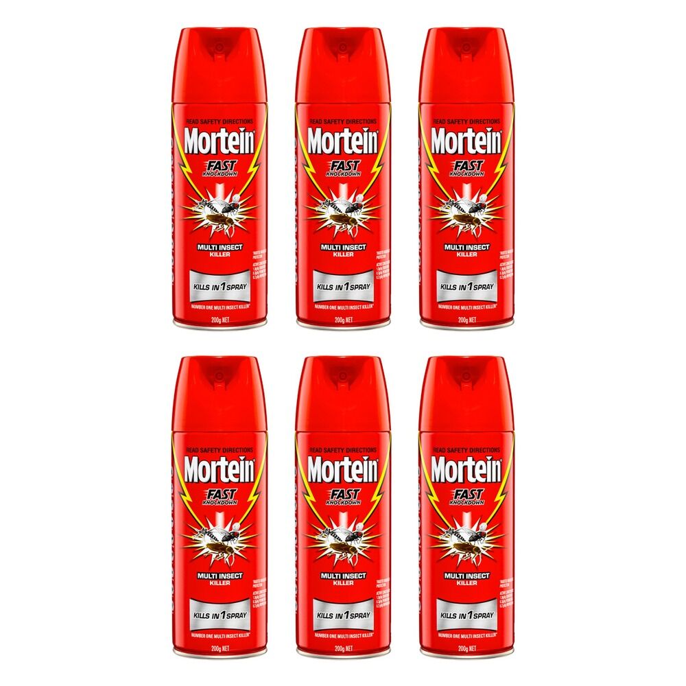 Mortein Fast Knockdown Aerosol Multi Insect Killer 200g Pack of 6