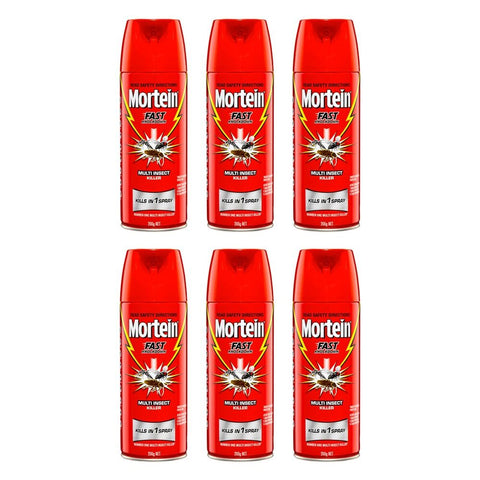 Mortein Fast Knockdown Aerosol Multi Insect Killer 200g Pack of 6