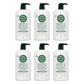 DermaVeen Oatmeal Shampoo for Dry, Flaky or Sensitive Scalps 1L Pack of 6