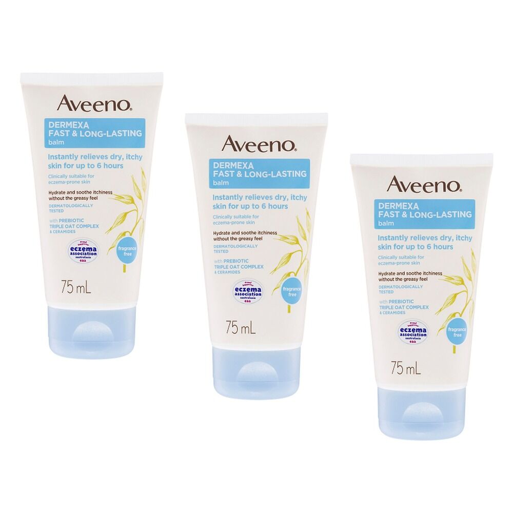 Aveeno Dermexa Body Balm for Sensitive, Eczema Prone Skin 75mL Pack of 3
