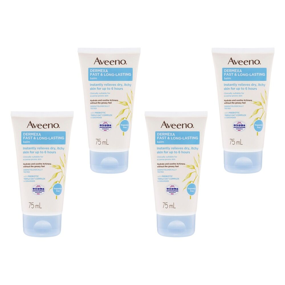 Aveeno Dermexa Body Balm for Sensitive, Eczema Prone Skin 75mL Pack of 4