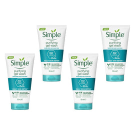 Simple Daily Skin Detox Purifying Facial Wash 150mL Pack of 4