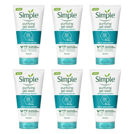 Simple Daily Skin Detox Purifying Facial Wash 150mL Pack of 6