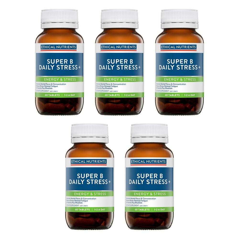 Ethical Nutrients Super B Daily Stress+ 60 Tablets Pack of 5