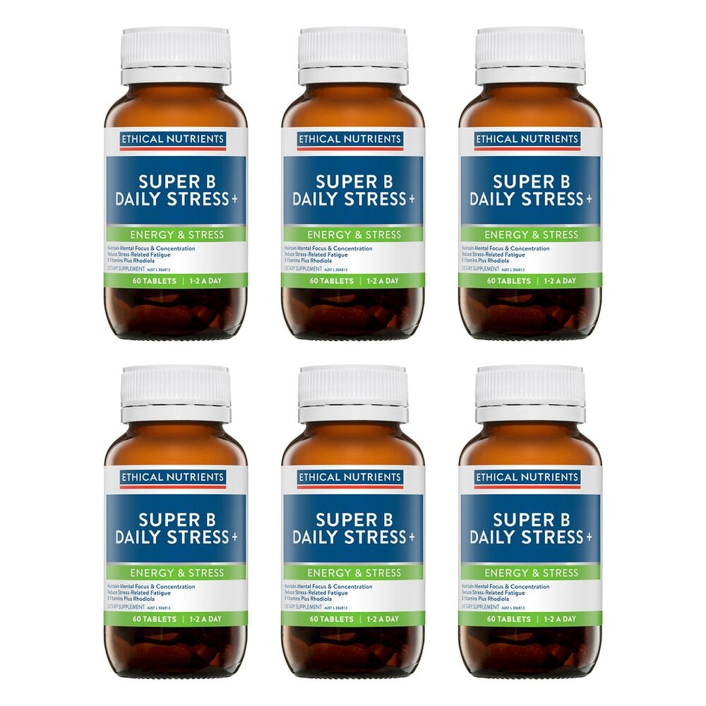 Ethical Nutrients Super B Daily Stress+ 60 Tablets Pack of 6