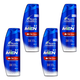 Head & Shoulders UltraMen Old Spice 2in1 Shampoo & Conditioner 400mL Pack of 4