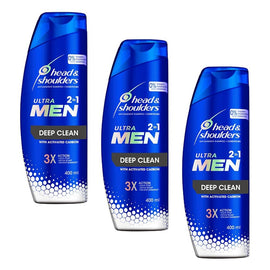 Head & Shoulders UltraMen Deep Clean 2in1 Shampoo & Conditioner 400mL Pack of 3