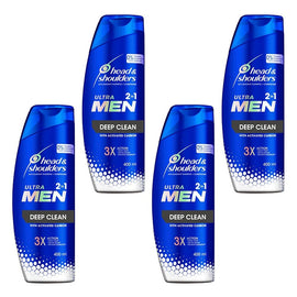 Head & Shoulders UltraMen Deep Clean 2in1 Shampoo & Conditioner 400mL Pack of 4
