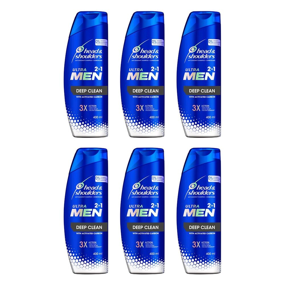 Head & Shoulders UltraMen Deep Clean 2in1 Shampoo & Conditioner 400mL Pack of 6