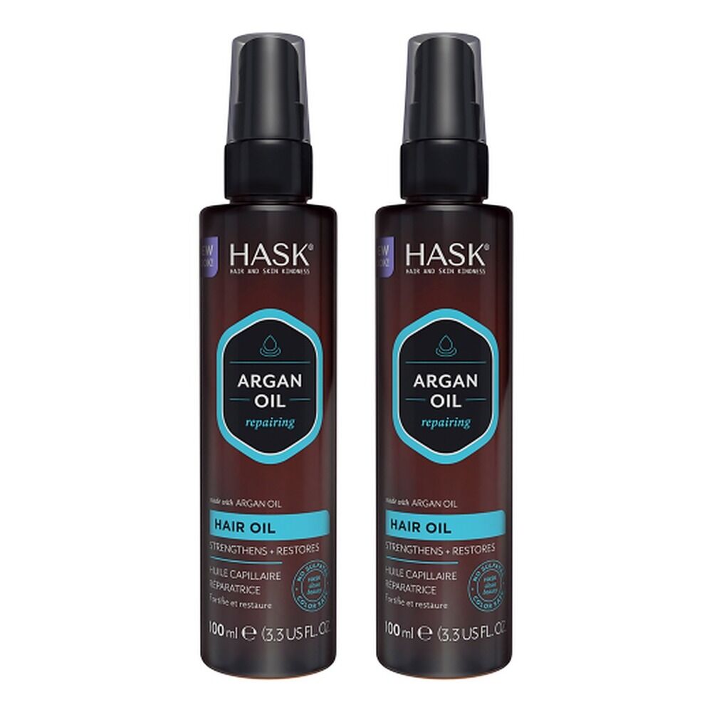 HASK Argan Oil Repairing Hair Oil 100mL Pack of 2