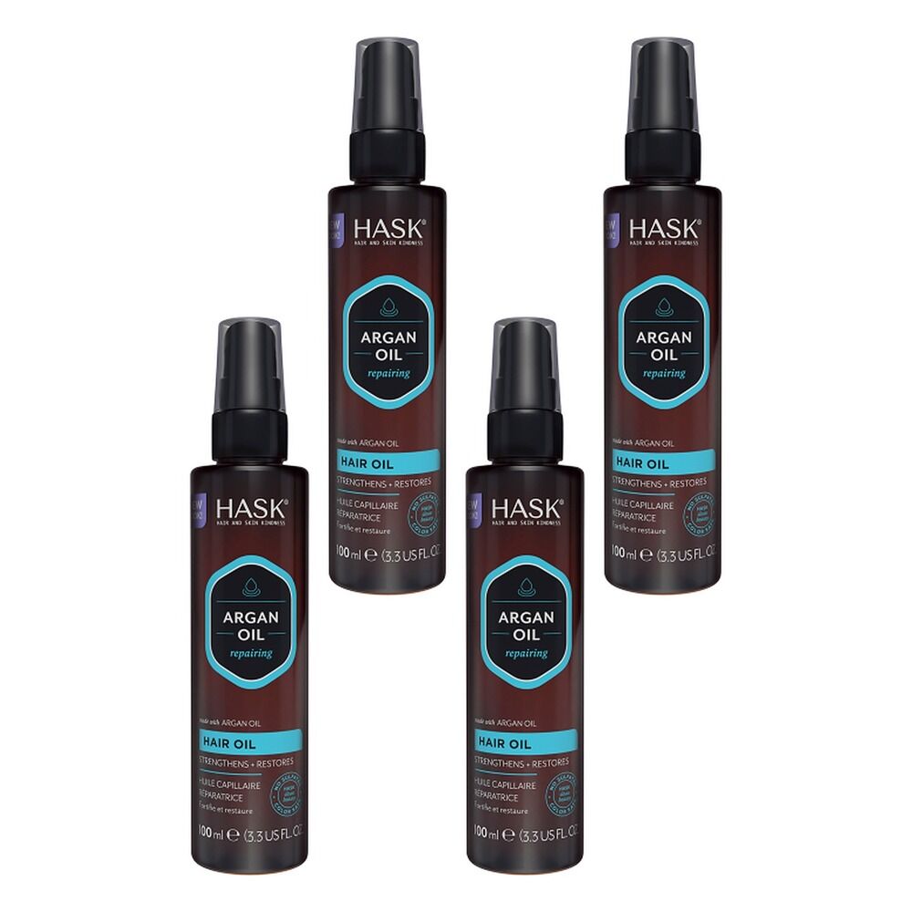 HASK Argan Oil Repairing Hair Oil 100mL Pack of 4