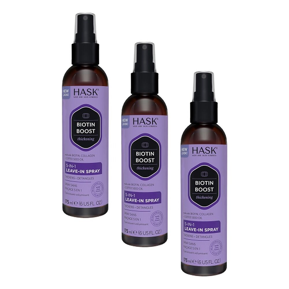 HASK Biotin Boost Thickening 5-in-1 Leave-In Spray 175mL Pack of 3