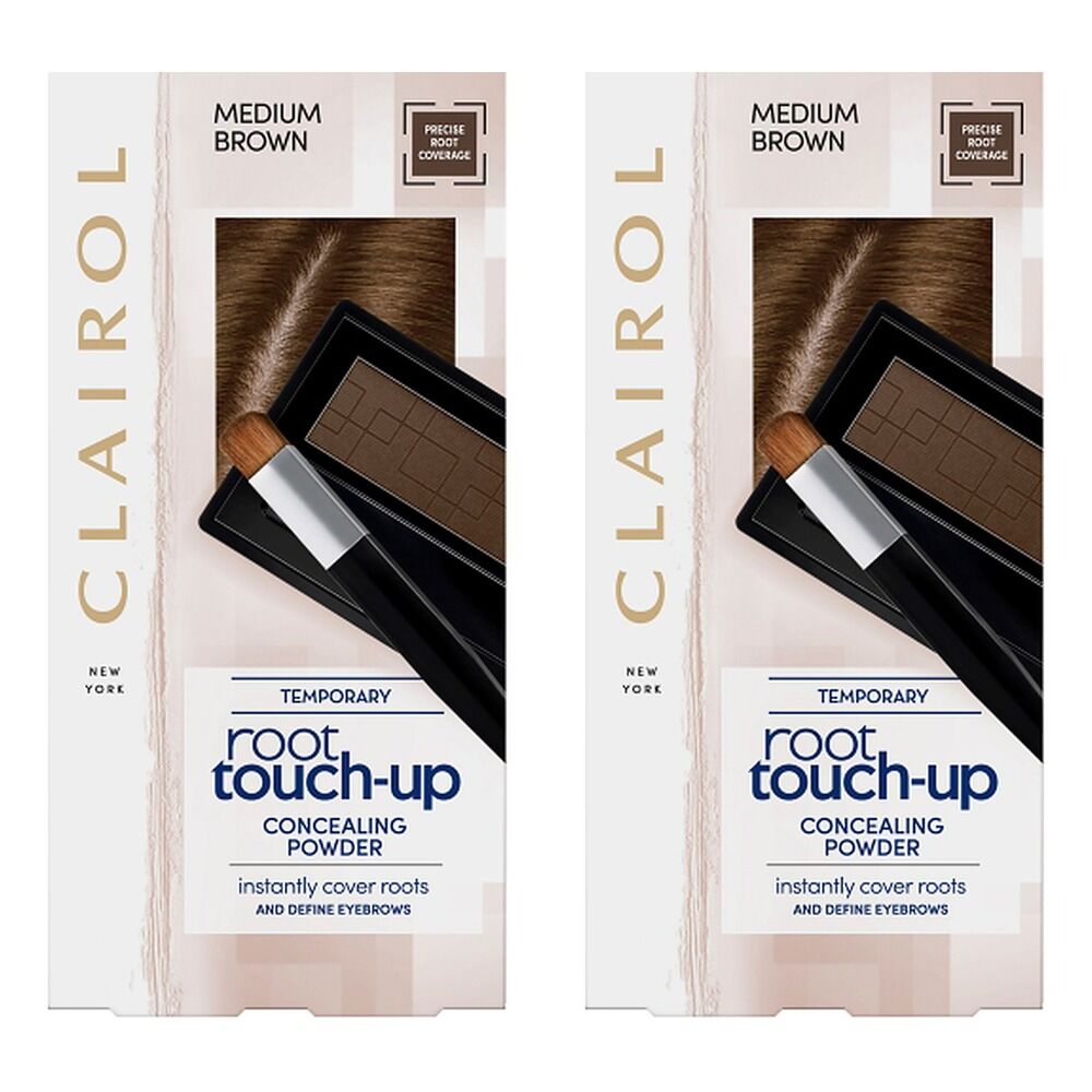 Clairol Root Touch-Up Concealing Powder Medium Brown 2.1g Pack of 2