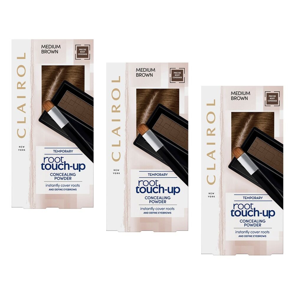 Clairol Root Touch-Up Concealing Powder Medium Brown 2.1g Pack of 3