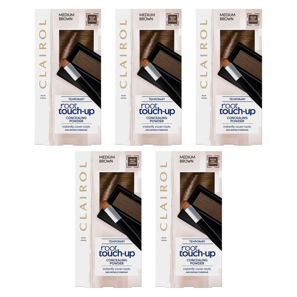 Clairol Root Touch-Up Concealing Powder Medium Brown 2.1g Pack of 5
