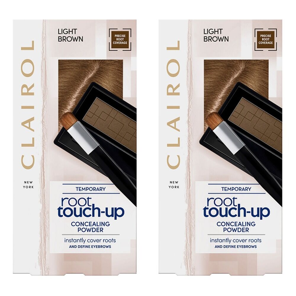 Clairol Root Touch-Up Concealing Powder Light Brown 2.1g Pack of 2