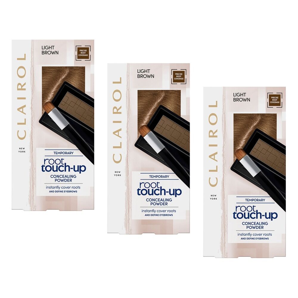 Clairol Root Touch-Up Concealing Powder Light Brown 2.1g Pack of 3