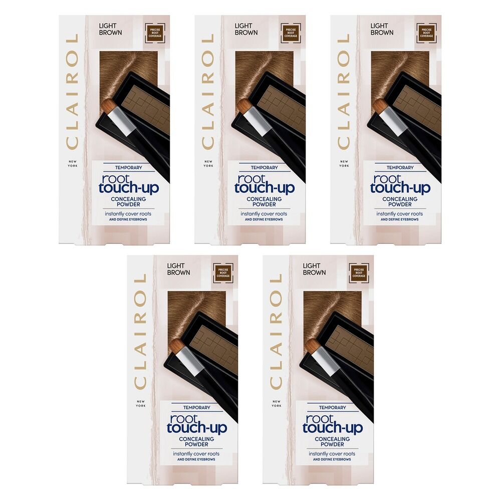 Clairol Root Touch-Up Concealing Powder Light Brown 2.1g Pack of 5