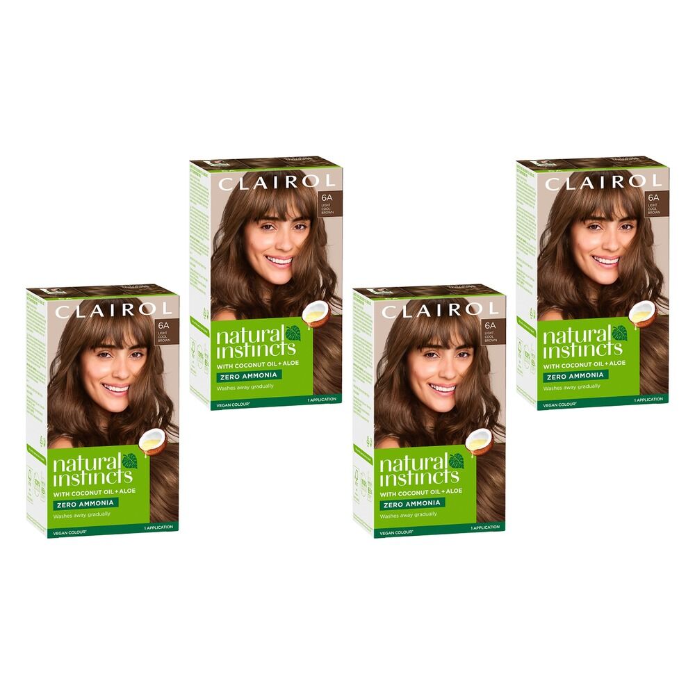 Clairol Natural Instincts 6A Light Cool Brown Pack of 4