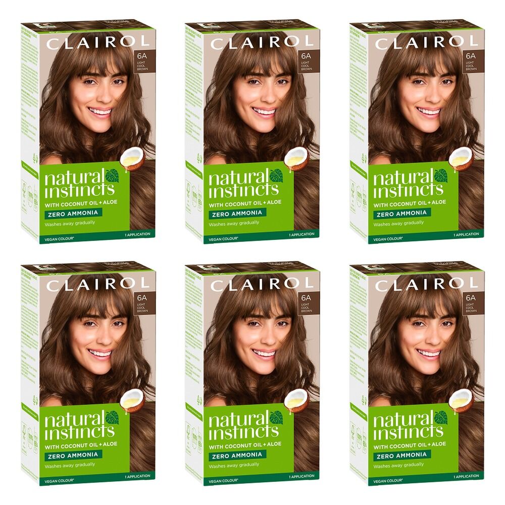 Clairol Natural Instincts 6A Light Cool Brown Pack of 6