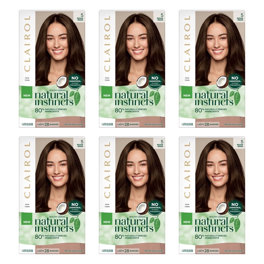 Clairol Natural Instincts 5 Medium Brown Pack of 6