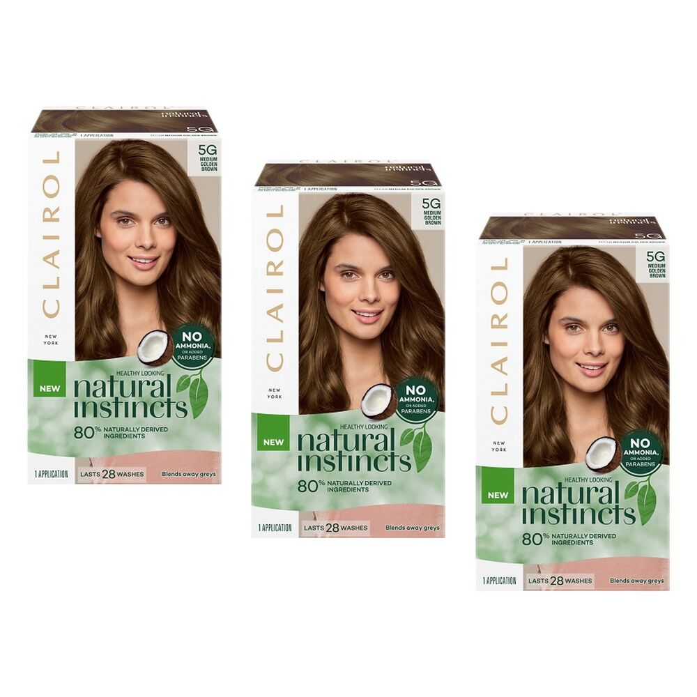 Clairol Natural Instincts 5G Medium Golden Brown Pack of 3