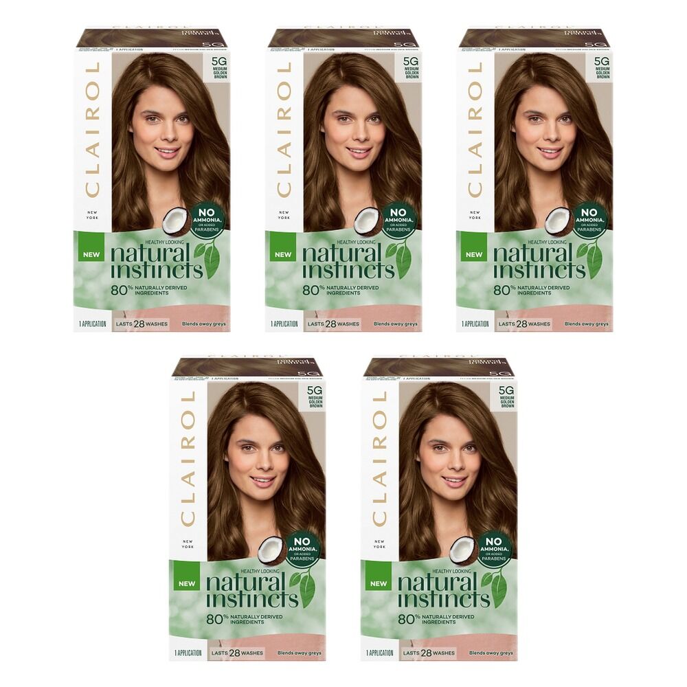 Clairol Natural Instincts 5G Medium Golden Brown Pack of 5
