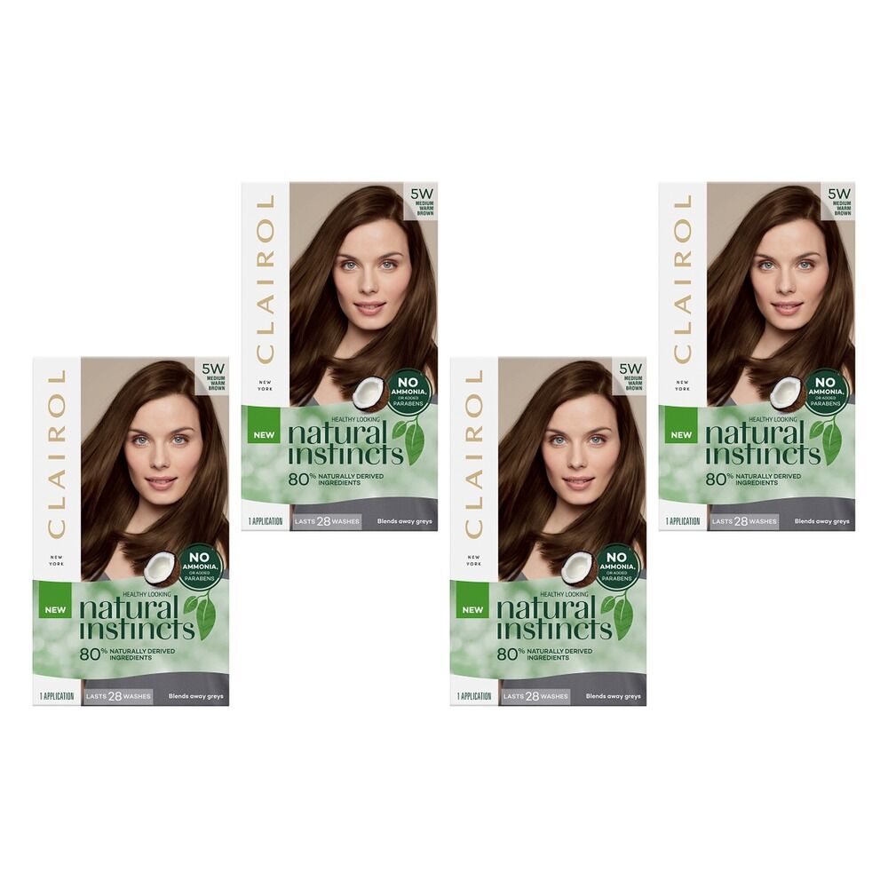 Clairol Natural Instincts 5W Medium Warm Brown Pack of 4