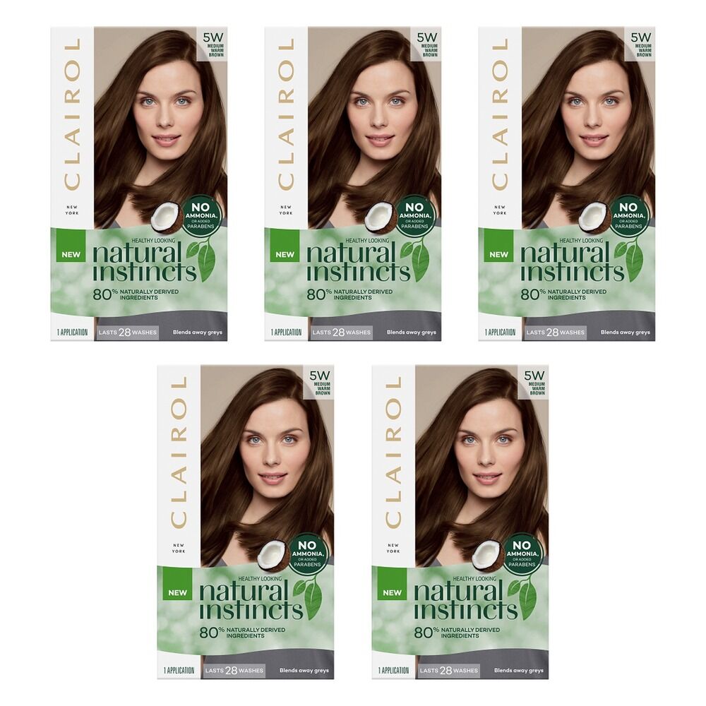 Clairol Natural Instincts 5W Medium Warm Brown Pack of 5