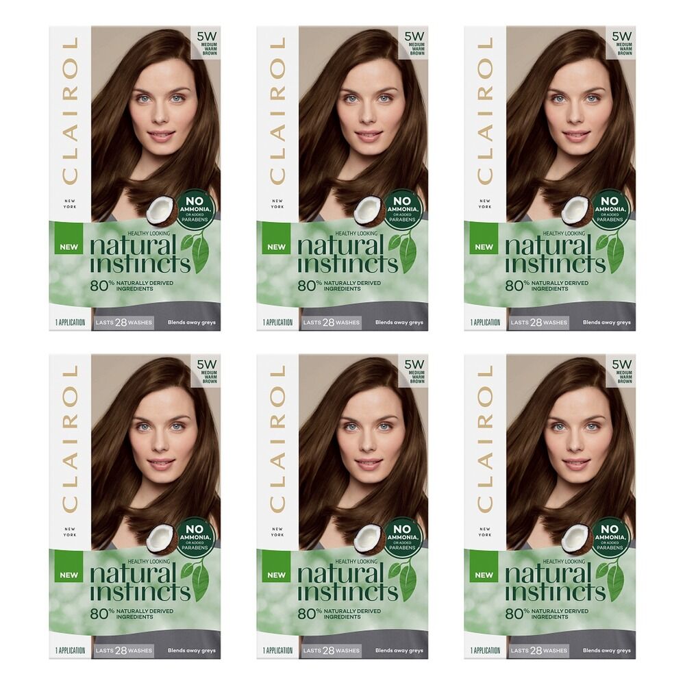 Clairol Natural Instincts 5W Medium Warm Brown Pack of 6