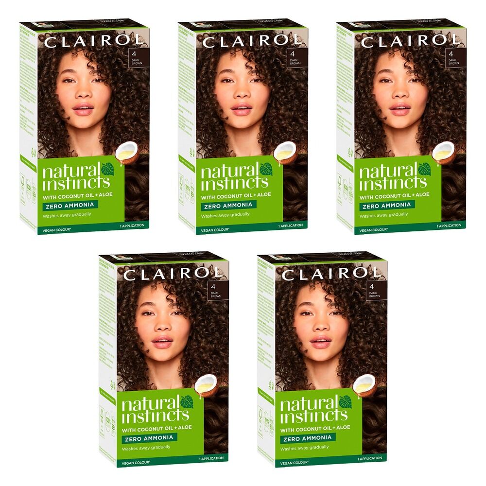 Clairol Natural Instincts 4 Dark Brown Pack of 5