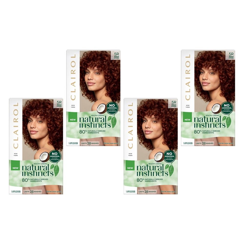 Clairol Natural Instincts 5R Medium Auburn Pack of 4