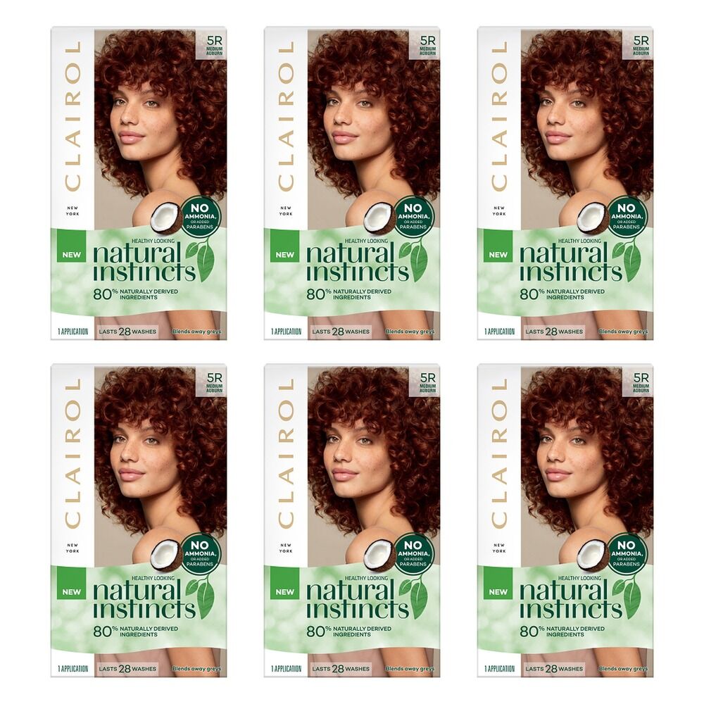 Clairol Natural Instincts 5R Medium Auburn Pack of 6
