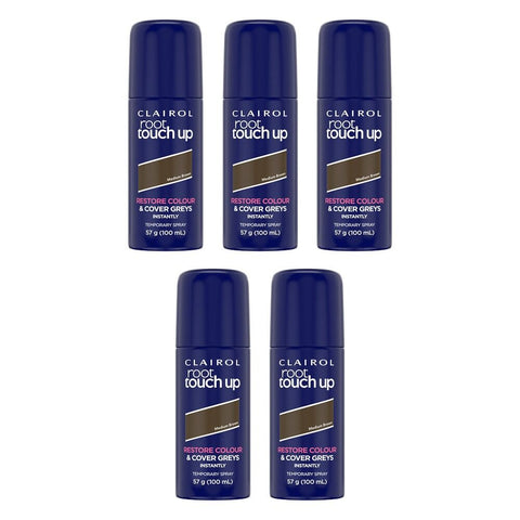 Clairol Root Touch-Up Root Concealing Spray Medium Brown 57g Pack of 5