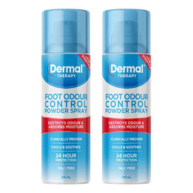 Dermal Therapy Foot Odour Control Powder Spray 210mL Pack of 2