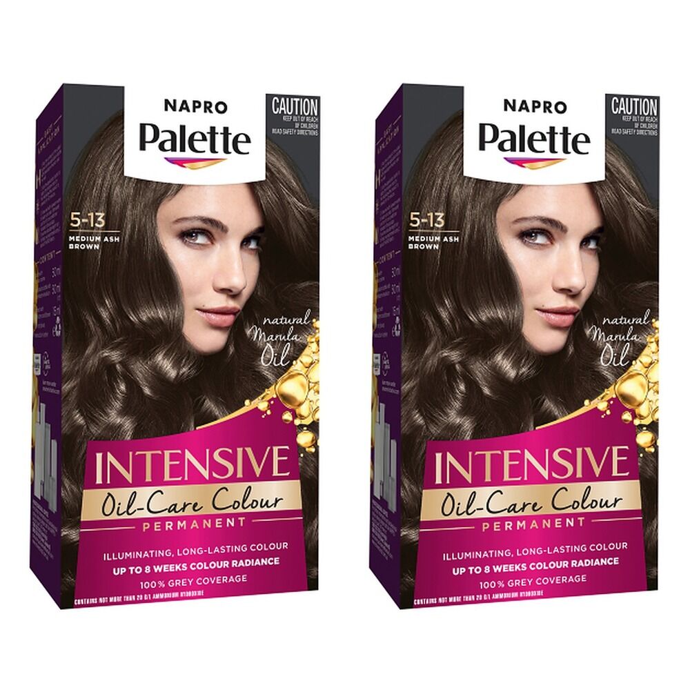 Napro Palette Permanent Creme Colour 5-13 Medium Ash Brown x 3 Bundle of 2