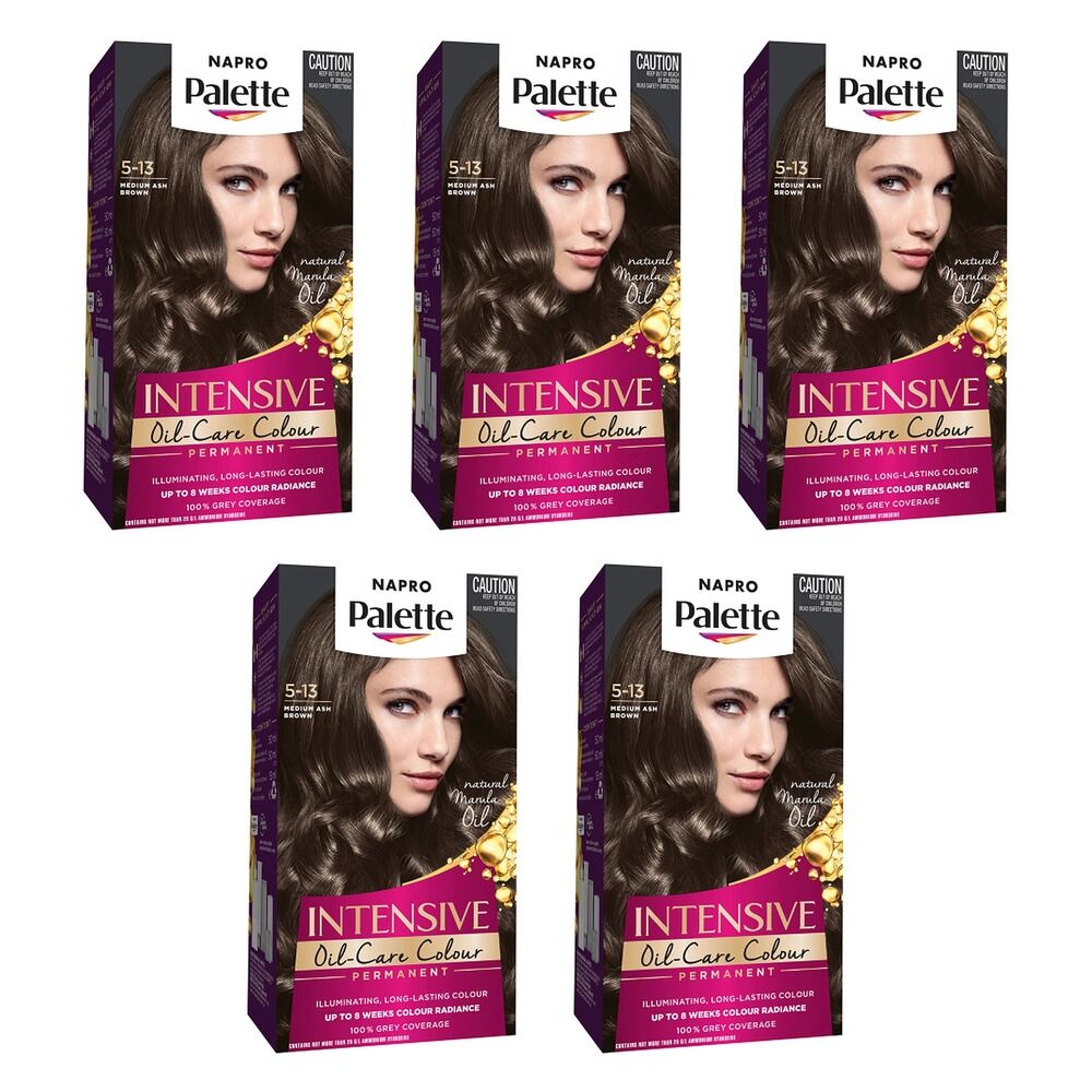 Napro Palette Permanent Creme Colour 5-13 Medium Ash Brown x 3 Bundle of 5