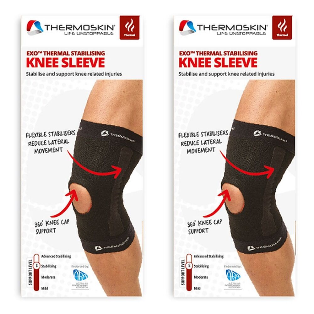 Thermoskin Stabilising Knee Sleeve Medium Black Pack of 2