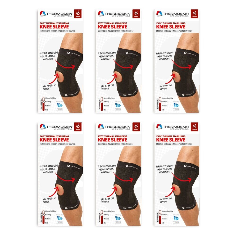 Thermoskin Stabilising Knee Sleeve Large Black Pack of 6