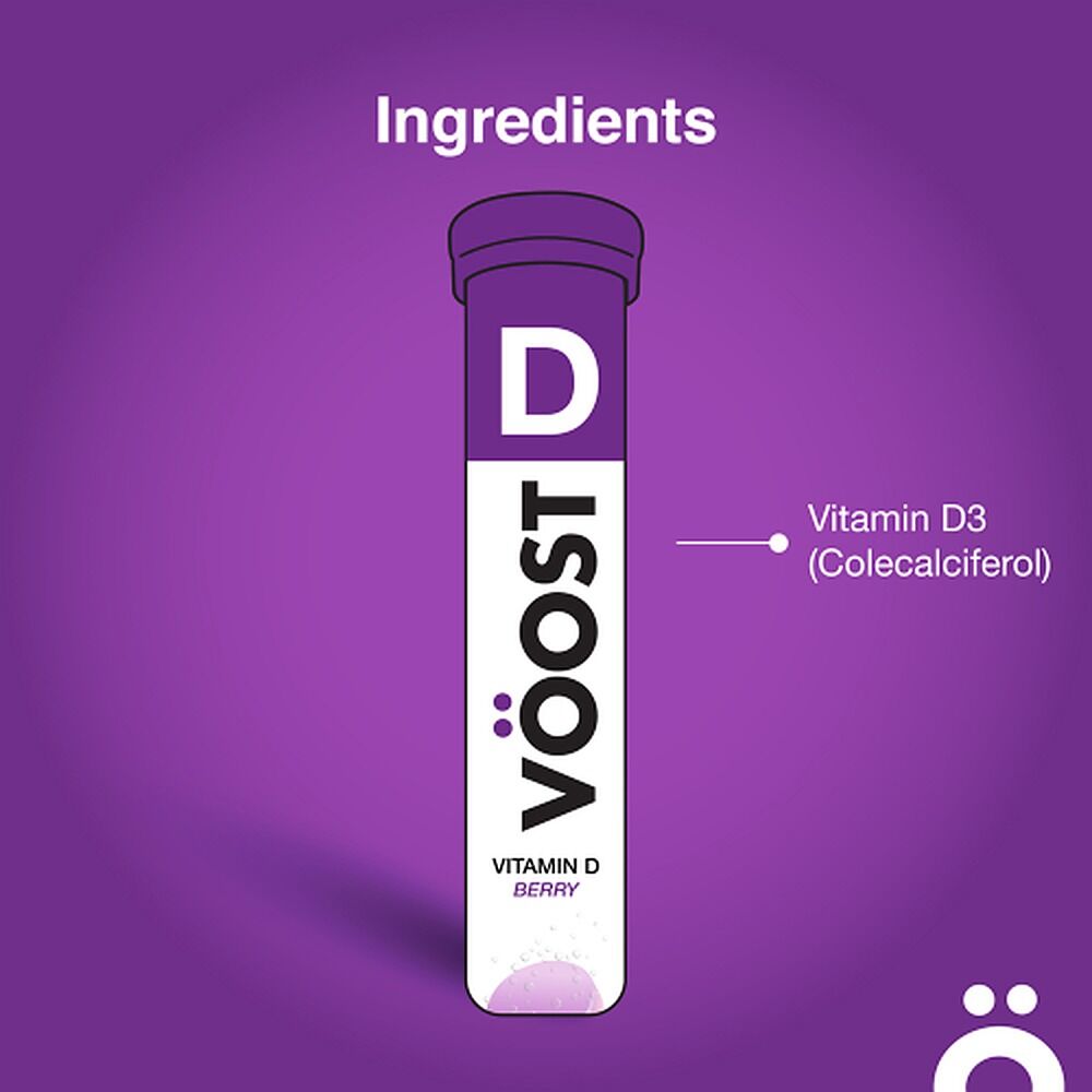 VOOST Vitamin D 1000IU Berry Twenty Effervescent Tablets x 8