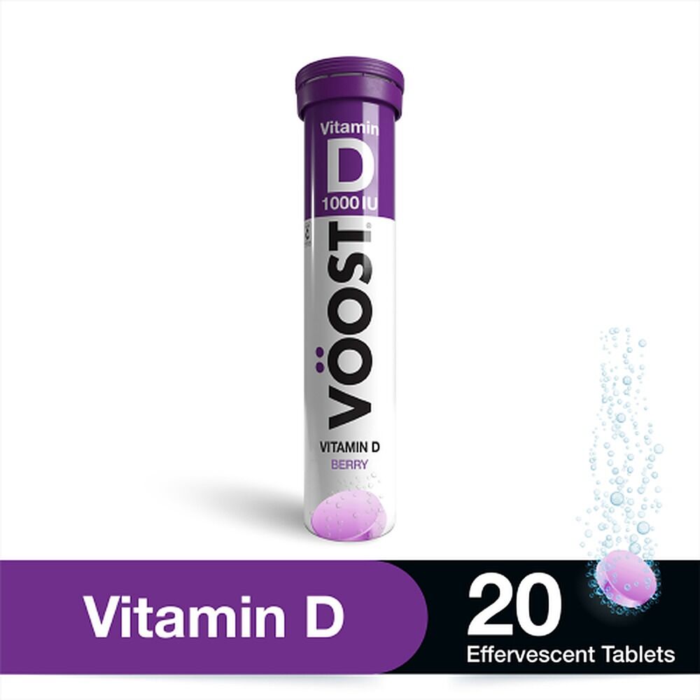 VOOST Vitamin D 1000IU Berry Twenty Effervescent Tablets x 8