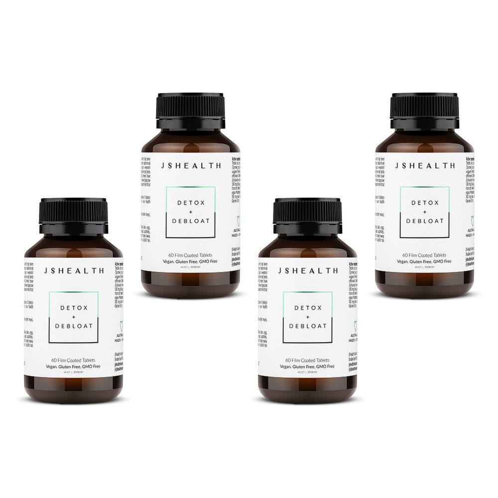 JSHealth Detox + Debloat 60 Tablets Pack of 4