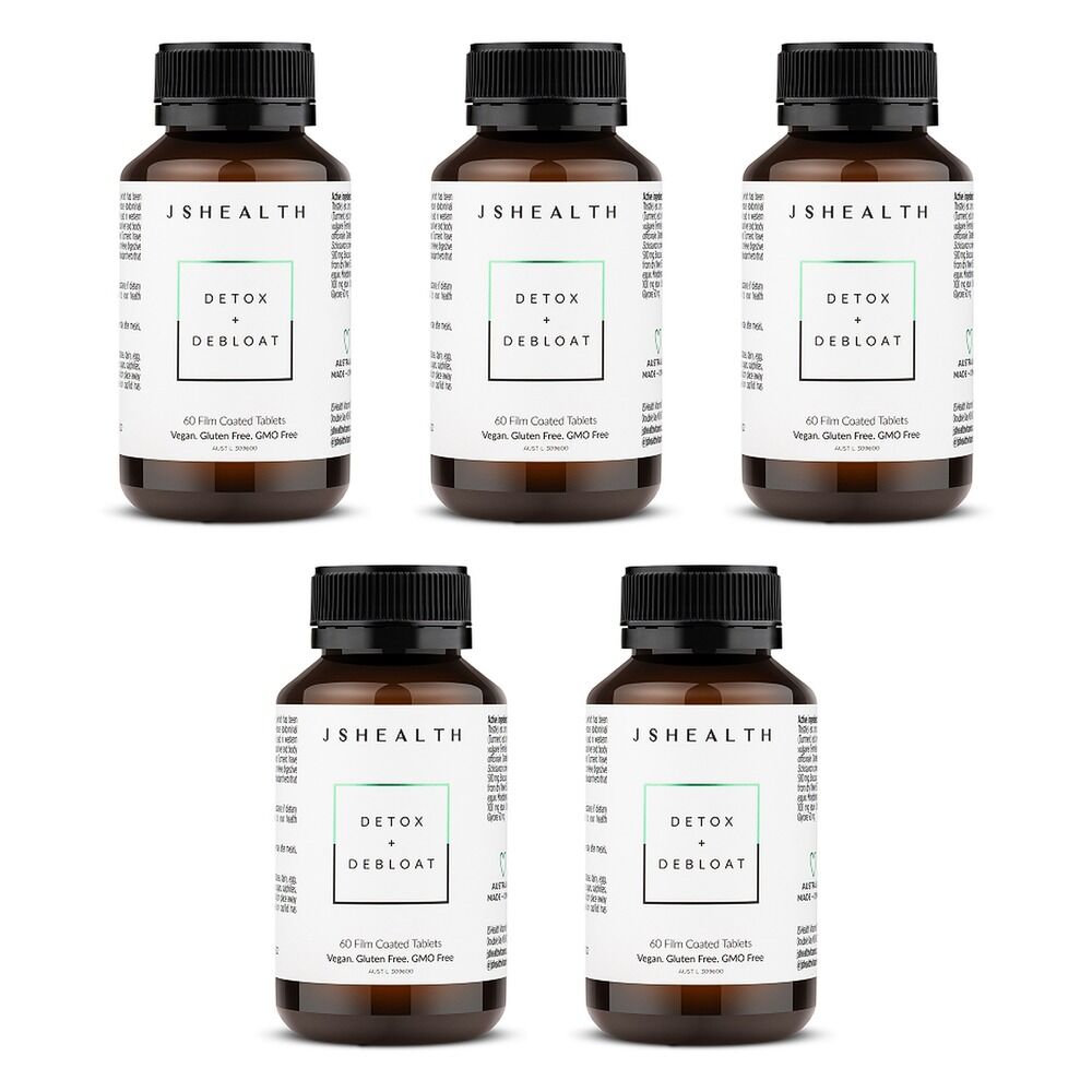 JSHealth Detox + Debloat 60 Tablets Pack of 5