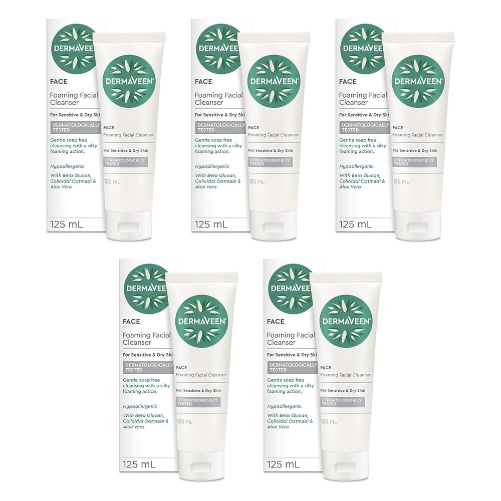 DermaVeen Foaming Facial Cleanser 125mL Pack of 5