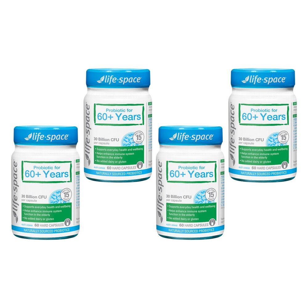 Life-Space Probiotic for 60+ Years 60 Capsules Pack of 4