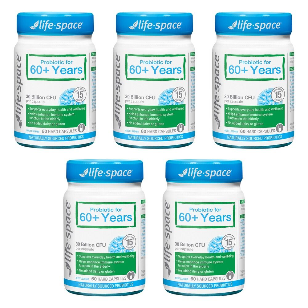 Life-Space Probiotic for 60+ Years 60 Capsules Pack of 5